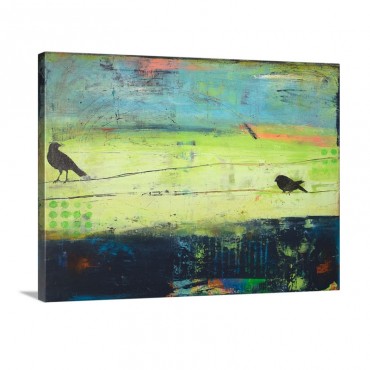 2 Birds On The Line Wall Art - Canvas - Gallery Wrap