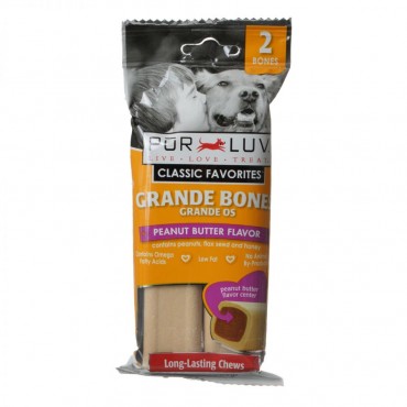 Pur Luv Grande Bone Peanut Butter Flavor - 2 Pack - 5 Pieces
