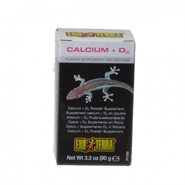 Exo-Terra Calcium + D3 Powder Supplement for Reptiles - 3.2 oz - 90 g - 4 Pieces