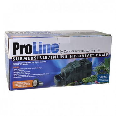 Pond master Pro Line Submersible/Inline Hy-Drive Pump - 3,200 GPH with 20' Cord