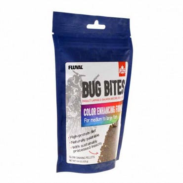 Flu val Bug Bites Color Enhancing Formula for Medium-Large Fish - 3.5 oz