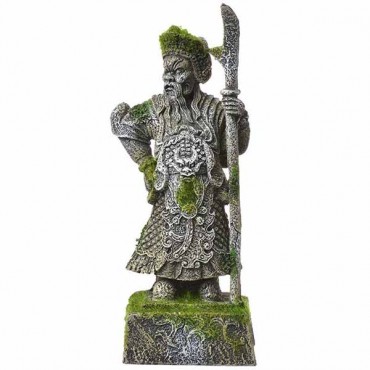 Exotic Environments Thai Warrior Statue with Moss Aquarium Ornament - 3.5 in. L x 3 in. W x 8.5 in. H