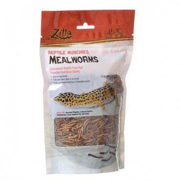 Zilla Reptile Munchies - Meal worms - 3.75 oz - 2 Pieces