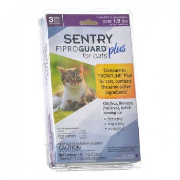 Sentry Fiproguard Plus for Cats and Kittens - 3 Applications - Cats over 1.5 lbs