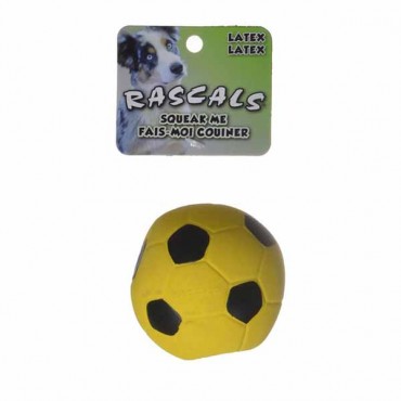 Rascals Latex Soccer Ball for Dogs - Yellow - 3 in. Diameter - 4 Pieces
