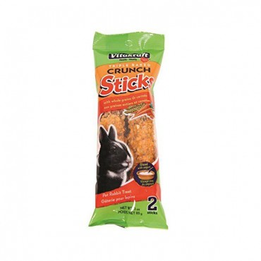 Vitakraft Triple Baked Crunch Sticks for Rabbits - Carrot and Yogurt Flavor - 3 oz - 2 Pack - 2 Pieces