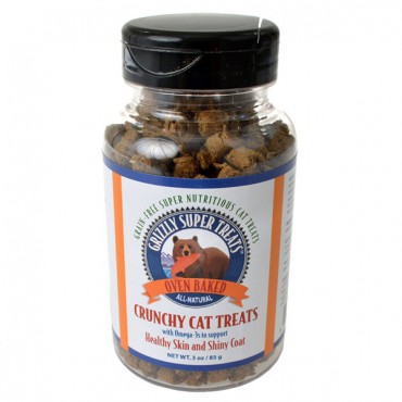 Grizzly Super Treats Crunchy Cat Treats with Omega-3 - 3 oz - 2 Pieces