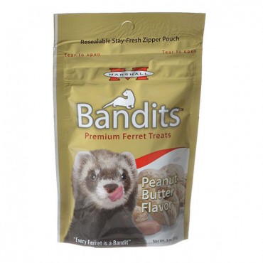 Marshall Bandits Premium Ferret Treats - Peanut Butter Flavor - 3 oz - 2 Pieces