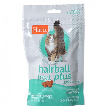 Hartz Hairball Remedy Plus Cat and Kitten Soft Chews - Savory Chicken Flavor - 3 oz - 4 Pieces