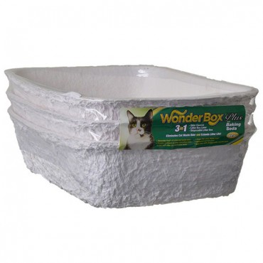 Kitty Wonder Box Litter Pan and Liner - 3 Pack - 17 in. L x 12 in. W x 4.5 in. H