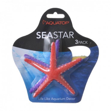 Aqua top Silicone Sea-star Aquarium Ornament - 3 Pack - Assorted Colors