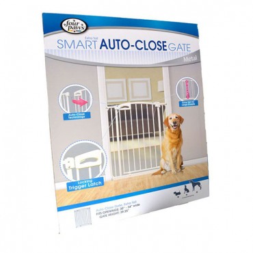 Four Paws Extra Tall Smart Auto - Close Gate - Metal - 30 in. - 34 in. Wide x 39.25 in. High