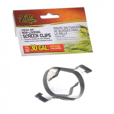 Zilla Fresh Air Non-Locking Screen Clips - 30 Gallon Tanks and Up - 5 Pieces