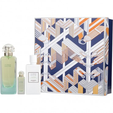 Un Jardin Sur Le Nil - Eau De Toilette Spray 3.3 oz And Body Lotion 2.7 oz And Eau De Toilette 0.25 oz Mini