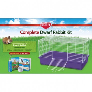 Kaytee Complete Dwarf Rabbit Kit - 30 in. L x 16.5 in. W x 18 in. H - Assorted Colors