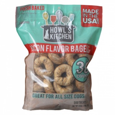 Howl Kitchen Bacon Flavor Bagels for Dogs - 30 Pack