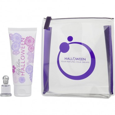 Halloween - Eau De Toilette 0.15 oz Mini And Body Lotion 3.4 oz And Cosmetic Bag