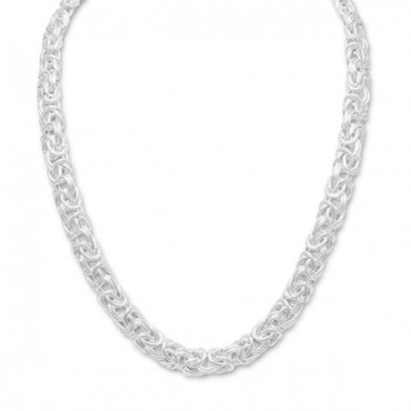 18 in. Sterling Silver Byzantine Necklace