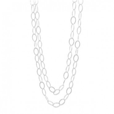 60 in. Hammered Oval Link Necklace