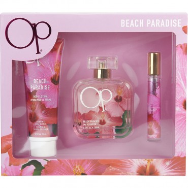 Op Beach Paradise - Eau De Parfum Spray 3.4 oz And Body Lotion 4 oz And Eau De Parfum Spray 0.34 oz Mini