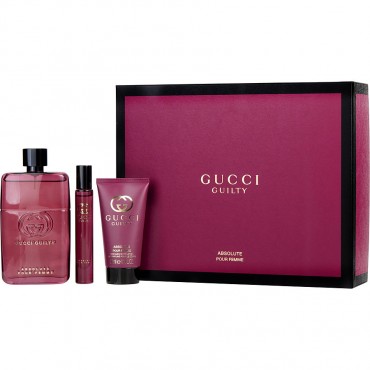 Gucci Guilty Absolute Pour Femme - Eau De Parfum Spray 3 oz And Body Lotion 1.7 oz And Eau De Parfum Rollerball 0.25 oz Mini