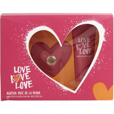 Agatha Ruiz De La Prada Love Love Love - Eau De Toilette Spray 2.7 oz And Body Lotion 2.5 oz