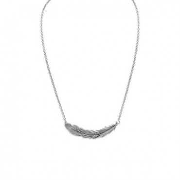 16 in. + 2 in. Oxidized Feather Necklace