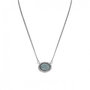 18 in. Oval Roman Glass Necklace