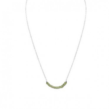 Faceted Peridot Bead Necklace - August Birthstone