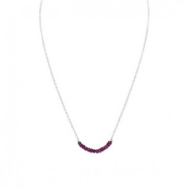  Faceted Corundum Bead Necklace - July Birthstone