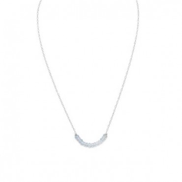 Faceted Aquamarine Bead Necklace - March Birthstone