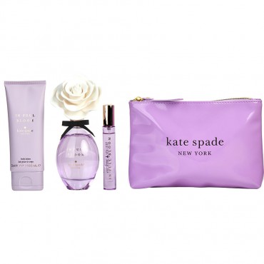 Kate Spade In Full Bloom - Eau De Parfum Spray 3.4 oz And Body Lotion 3.4 oz And Eau De Parfum Spray 0.34 oz Mini & Pouch
