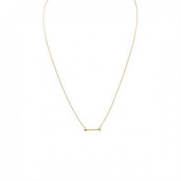 16 in. + 2 in. 14 Karat Gold Plated Arrow Design Necklace