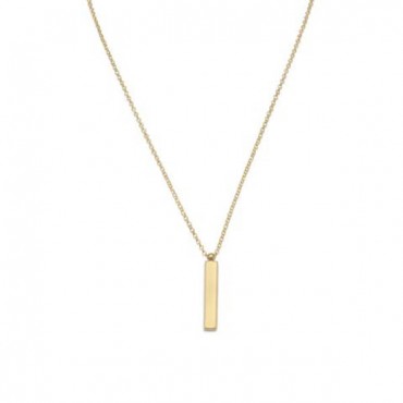 18 in. 14 Karat Gold Plated Drop Bar Necklace