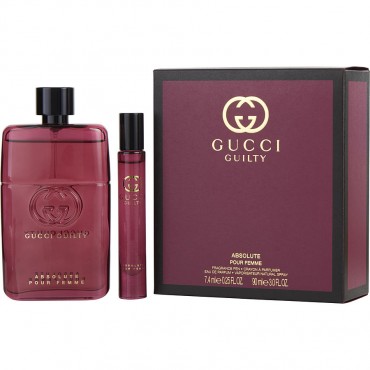 Gucci Guilty Absolute Pour Femme - Eau De Parfum Spray 3 oz And Eau De Parfum Rollerball 0.25 oz Mini Travel Offer