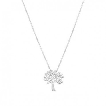 Rhodium Plated Tree Necklace