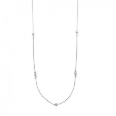 34 in. Snake Chain with Beads Necklace