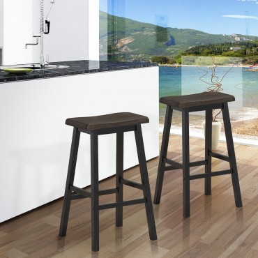 29 In. H Dining Room Set Of 2 Bar Stools Pub Chair