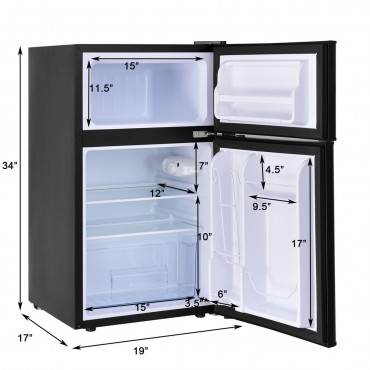 3.2 Cu Ft. Compact Stainless Steel Refrigerator