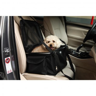 Lightweight Collapsible Safety Travel Wire Folding Pet Car Seat Carrier 