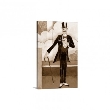 Art Deco Gentleman Wall Art - Canvas - Gallery Wrap