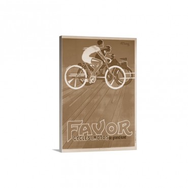 Favor Cycles And Motos French Advertising Poster Wall Art - Canvas - Gallery Wrap