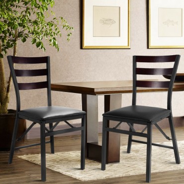 Set Of 2 Portable Folding Dining Chairs