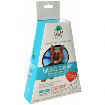 Calm Paws Caring Collar with Calming Gel Patch for Dogs - Medium - 1 Count - Neck 12-16