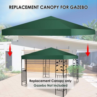 10 Ft. x 10 Ft. 1-Tier Or 2-Tier 3 Colors Patio Canopy Top Replacement Cover