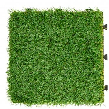 9 Pcs Artificial Grass Tiles Synthetic Grass Carpet