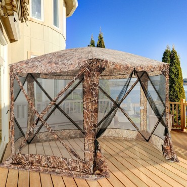 Portable Pop Up 6 Sided Canopy Instant Gazebo Screen Tent