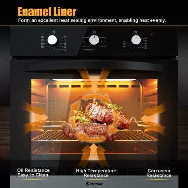 24 In. Electric Built-In Single Wall Oven 220V Buttons Control