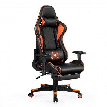 Reclining Racing Chair With Lumbar Support Footrest