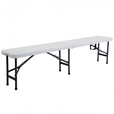 6 Ft. Portable Plastic In / Outdoor Picnic Camping Folding Bench